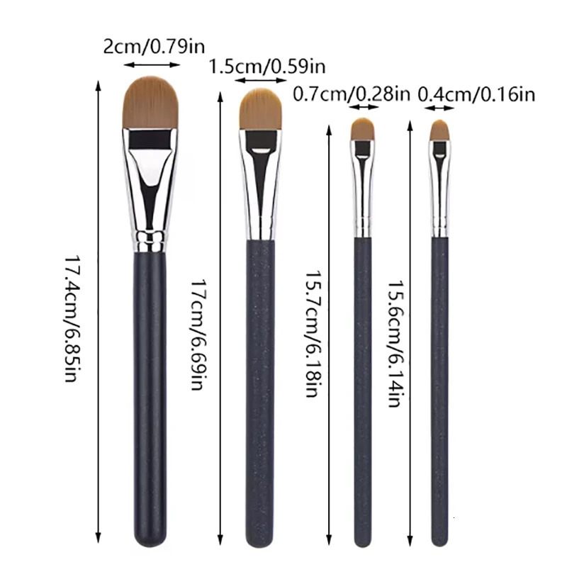 Flat Round Ultrathin Foundation Concealer Makeup Brush Professional Contour Liquid Cream Tool 4 Types Sizes 250716