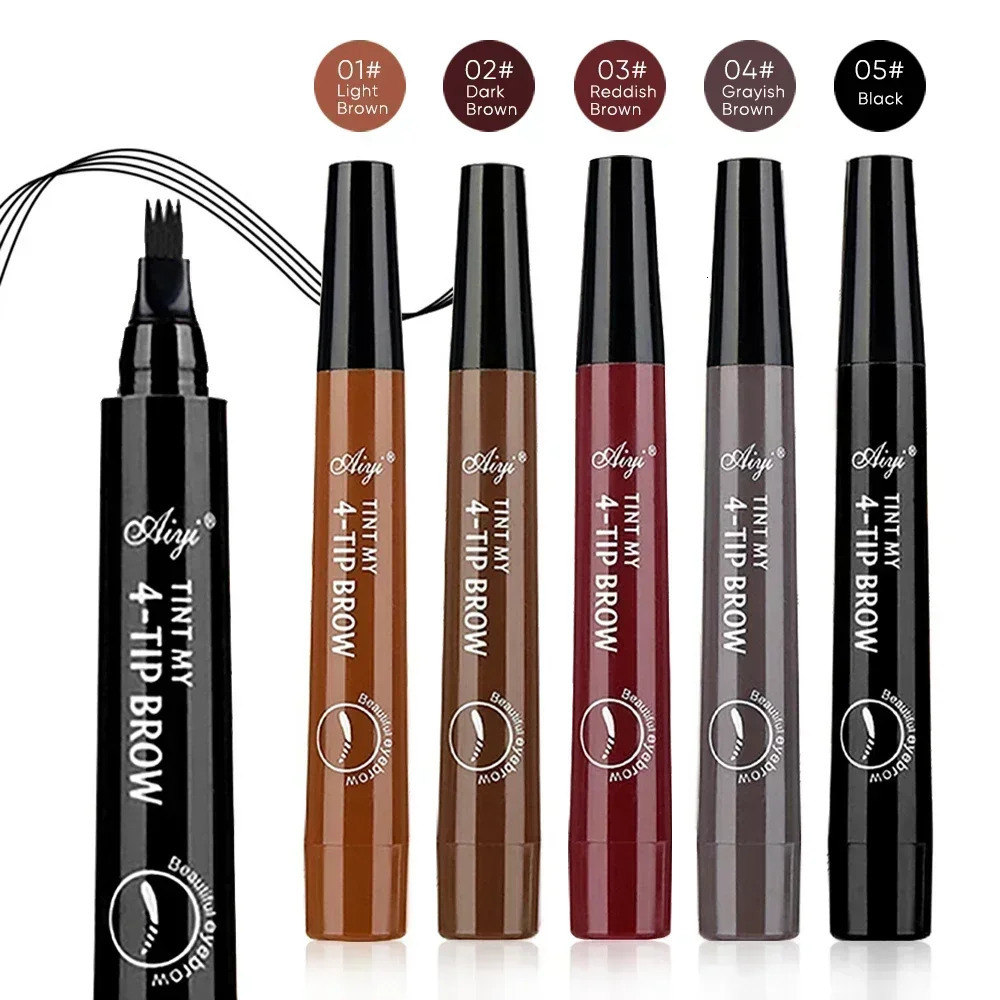 4-Tip Microblading Eyebrow Pencil Waterproof Smudge-Proof Natural Hair-Like Strokes for Fuller Brows 250712