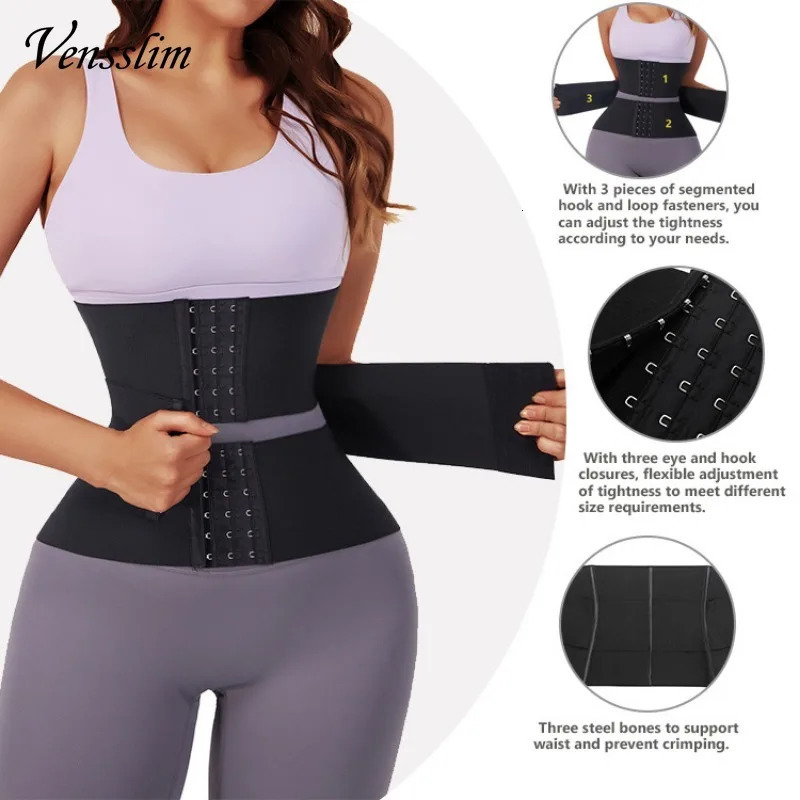 Vensslim XS-3XL Waist Trainer Belt for Women 3 Segmented Underbust Hourglass Slim Belly Trimmer Tummy Cincher Corset Shapewear 250712