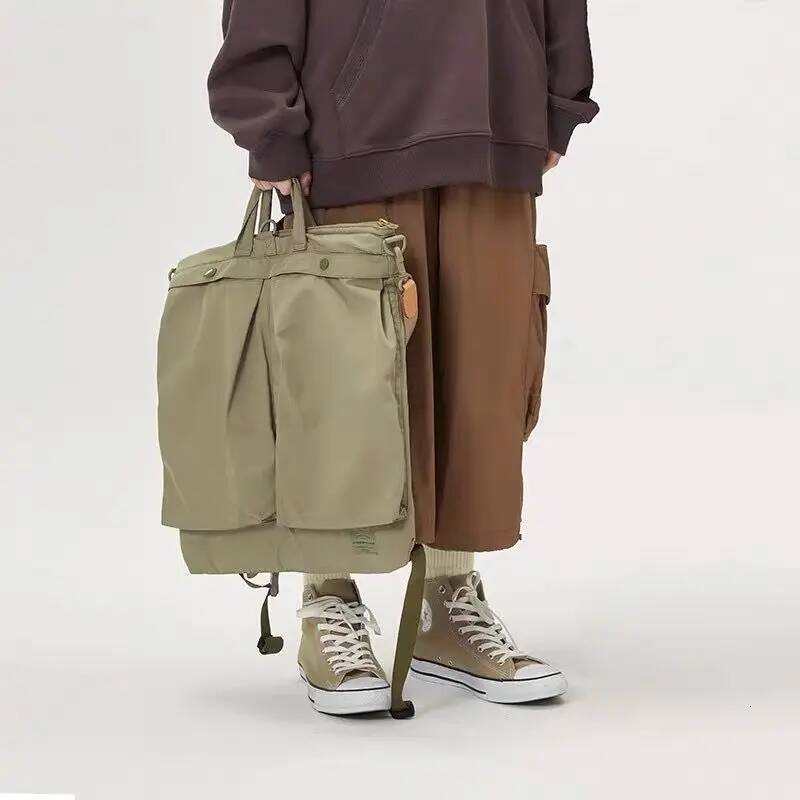 Three-purpose Helmet Retro Messenger Bag Commuter Versatile Cute School Laptop Backpack Travel Mochila high-quality