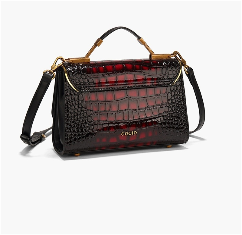 Lanjia COCIO Designer Shoulder Bags Crocodile Pattern Handbag Womens High End Vintage Genuine Leather Fashion Single Crossbody Bag D A