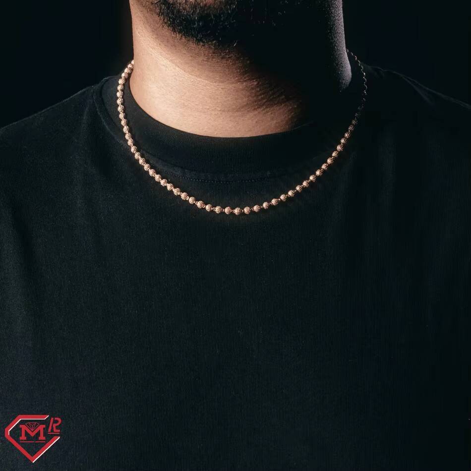 Rock Style Hip Hop Diamond Ball Chain Iced 4mm Beads Chain 925 Sterling Silver Vvs Moissanite Chain