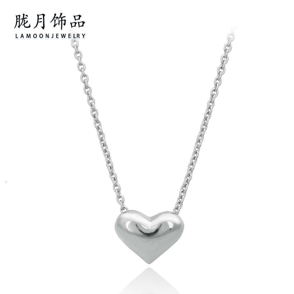 Hot Selling Heart Chain Necklace Simple Polished Platinum Plated Hand Jewelry