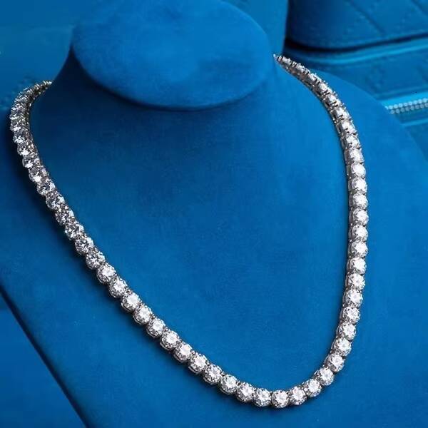 Top Selling 3mm Hiphop Tennis Chain 925 Sterling Silver Necklace Bracelet Set Vvs Moissanite Tennis Chain