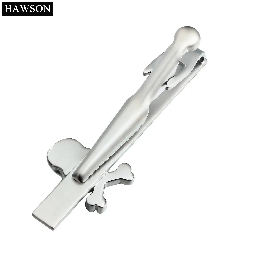 HAWSON Tie Clips for men Bar with Skull Skeleton n Casual mens Party Jewelry Accessories Gifts 250715