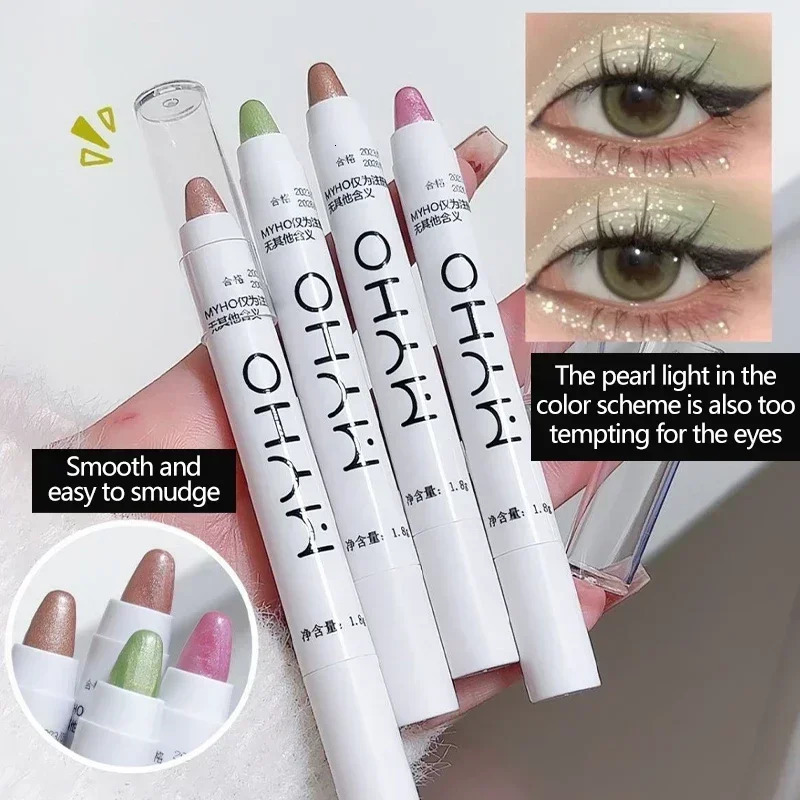 Pearly Matte Eyeshadow Stick White Eyeliner Shimmer Silver Highlighter Lying Silkworm Pen Monochrome Brightening Eye Shadow Pen 250717