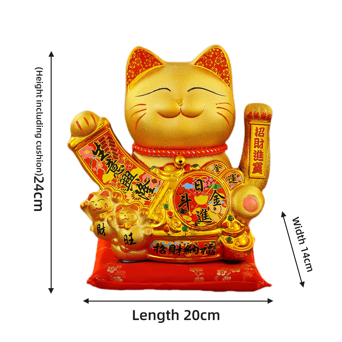 Gold Plated Ceramic Lucky Cat Figurine Automatic hand shaking for Home Decor Kitten Statue - Perfect Fengshui Gift Item
