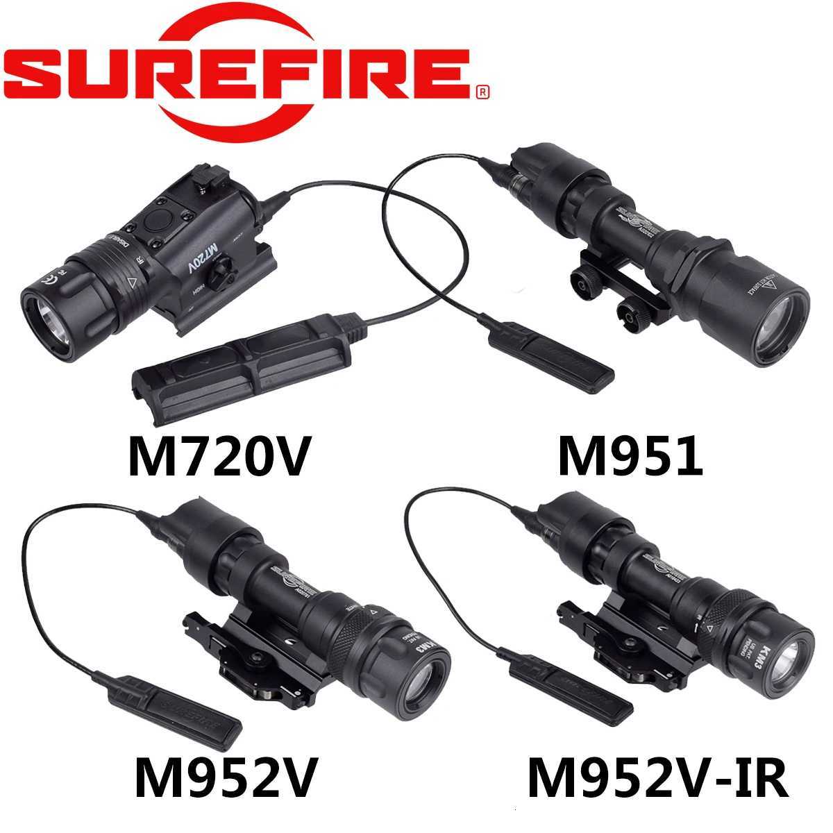 Super Weapon Light M720V M951 M952V M952V-IR M600 Airsoft Rif AR15 20mm Rail Mounted Hunting Flashlight Scout TorchXJ250718