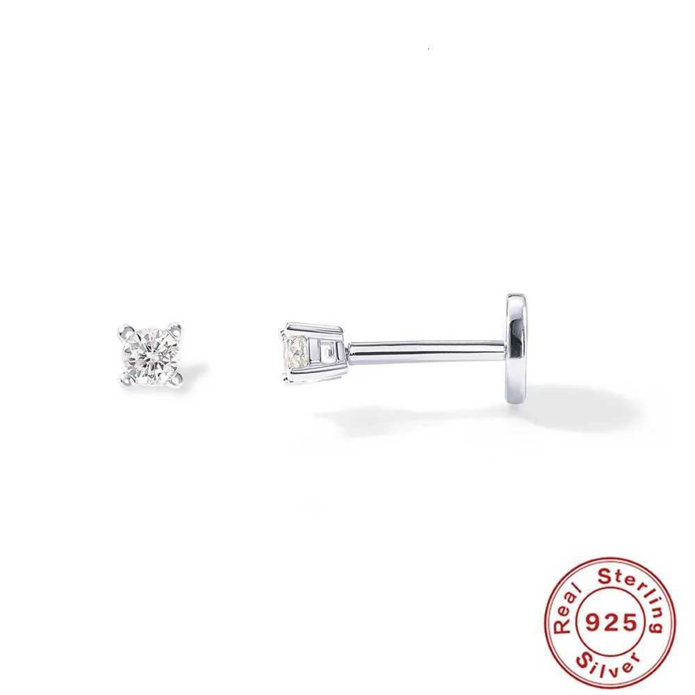 1Piece 925 Sterling Silver Labret Lip Ring Zircon Ear Studs Earrings For Women 2/3/4mm Tragus Cartilage Piercing JewelryXJ250718