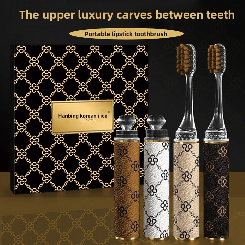 High-End Lipstick Style Portable Adult Soft Bristle Toothbrush Foldable Travel Detachable ddmythur