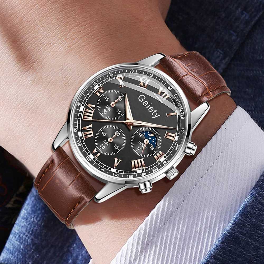 2PCS Business Mens Watch Set Fashion Trend Retro Versatile Quartz Watch Set Suitable for Daily Clothing Matching Holiday Gifts W250718