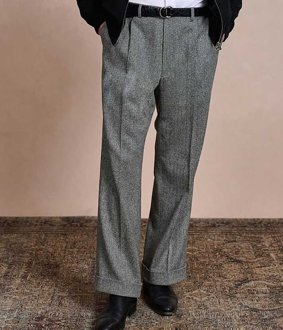 Classic Tweed Suits For Men Herringbone 3 Piece Blazer Vest Pants Formal Occasions Prom Wedding Clothing Customized