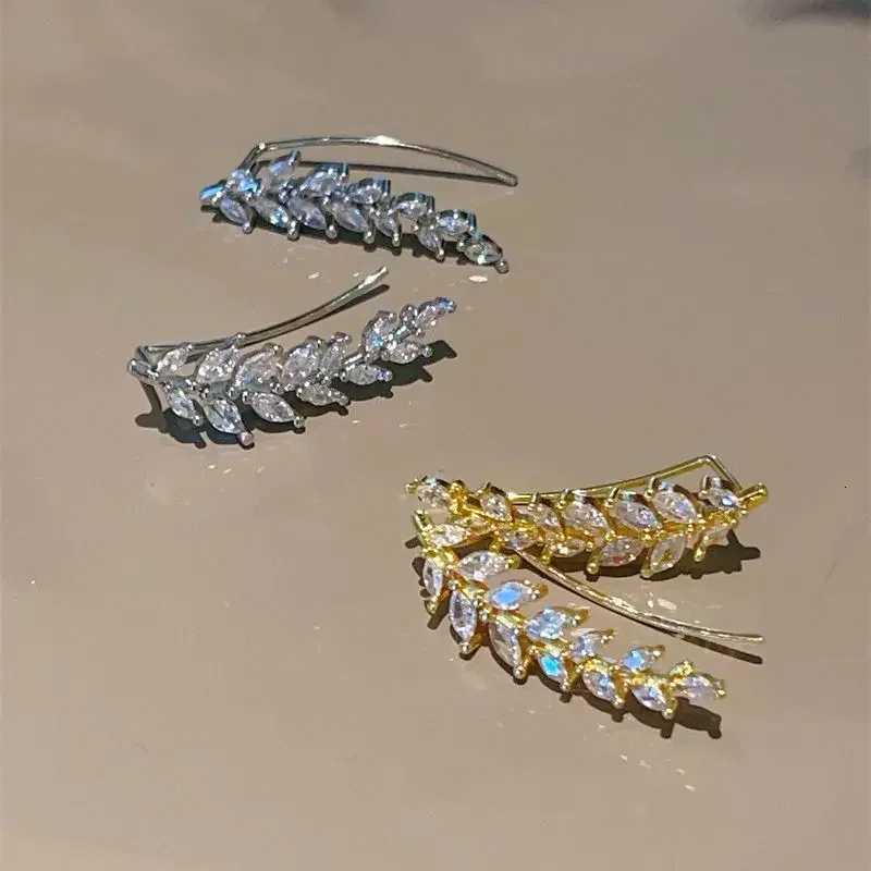Luxury Shiny Zircon Stud Earrings For Women Exquisite Crystal Wheat Ear Cuff WrAP Earrings Wedding Jewelry BijouxXJ250718