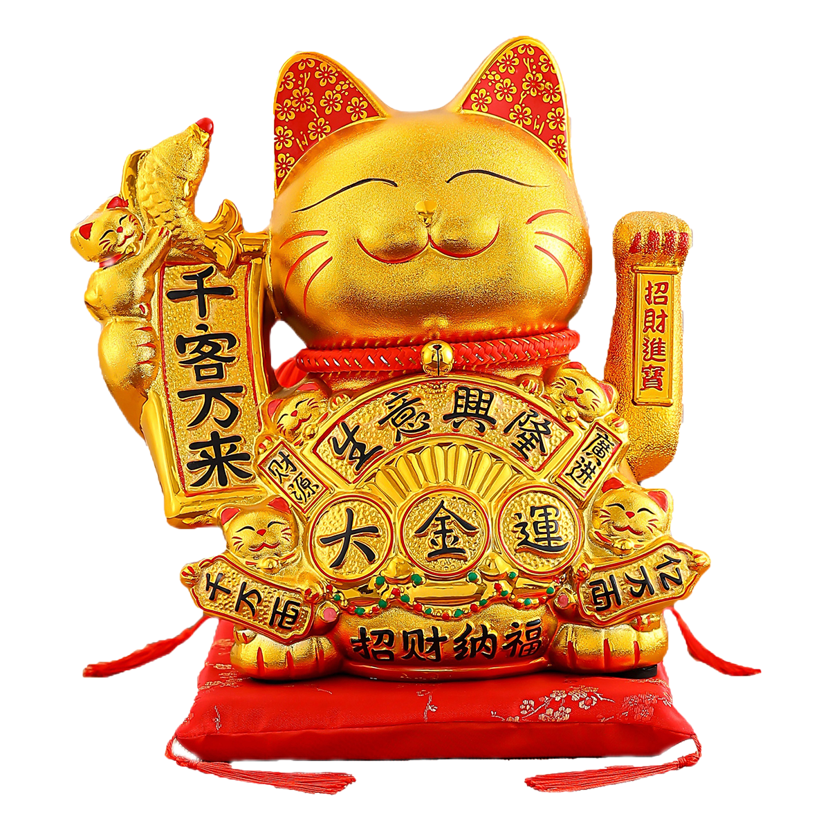 Good Fortune Cat Figurines Modern Ceramics Ideal for Interior Design Wealth Symbol for Home Decor Gold plating process -2