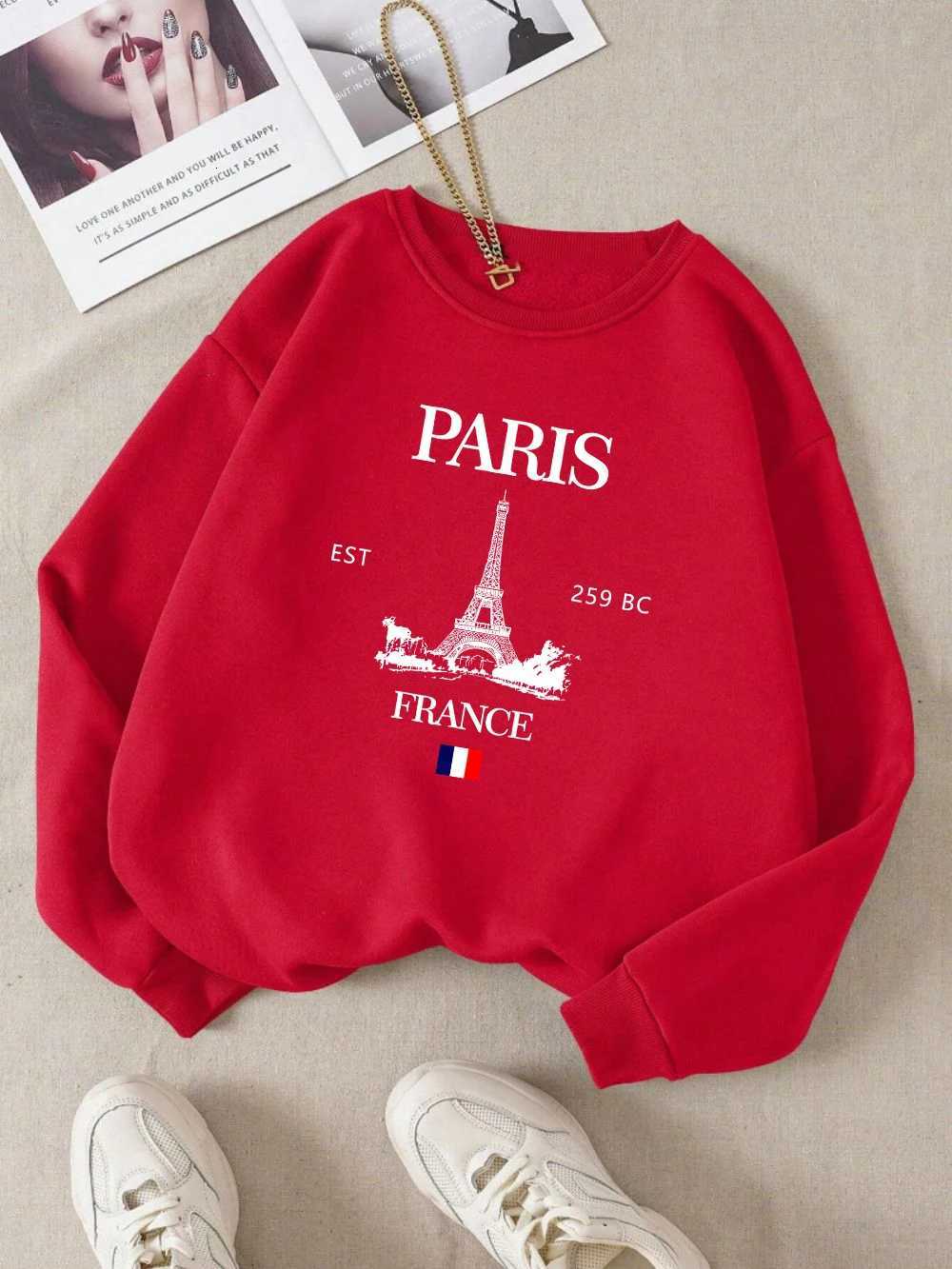 Fashion Womens Hoodie Paris France Eiffel Tower Sweatshirt Warm Fleece Comfortable Pullovers Autumn Female Streetwear Z250719