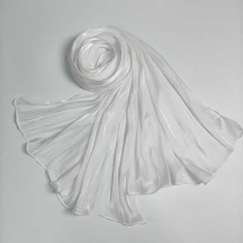 T1253 new breathable cool island satin crepe long scarf Malaysia bright silk scarf head scarf