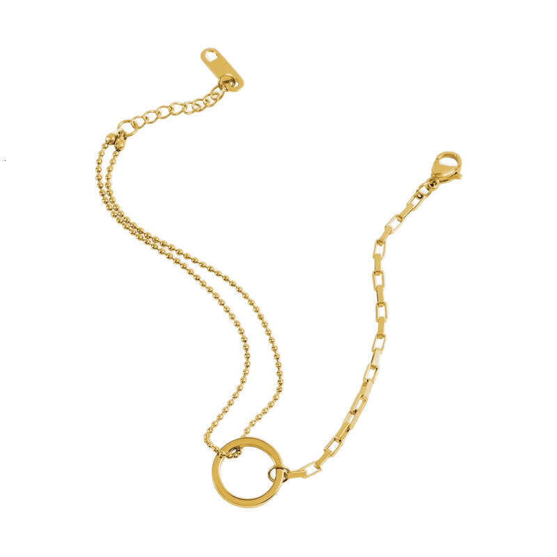 Light Geometric Minimalist Titanium Steel Bracelet Niche Design Summer Versatile Elegant High-end Sense Round Ring Jewelry for Women