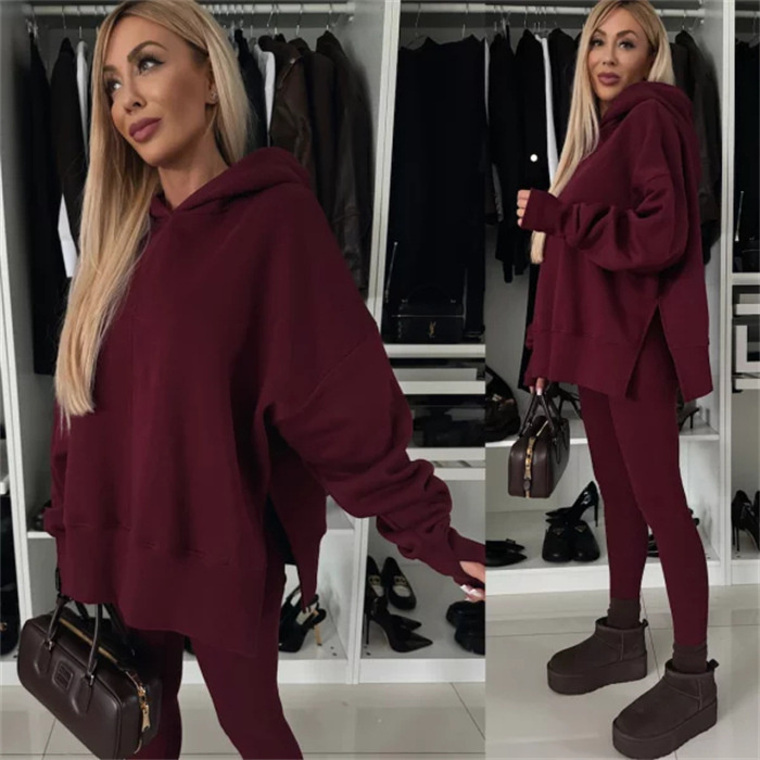 hot Free shipping designer hoodie for women Fashionable and minimalist hooded comfortable hoodie set two-piece set