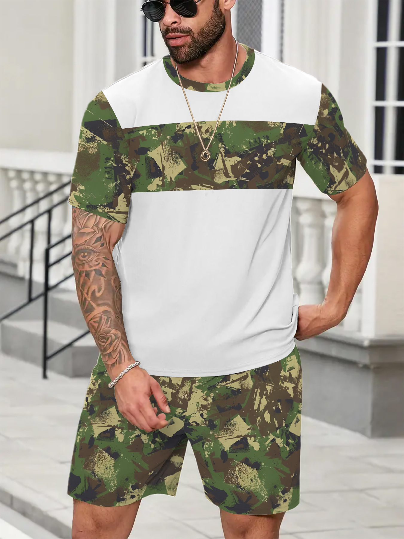 New Arrival Mens Clothing Tracksuit Polo Shirts 2 piece Sets Summer Casual Golf T-shirt Shorts Suits Print Fashion Male Street Outfits man luxury desi