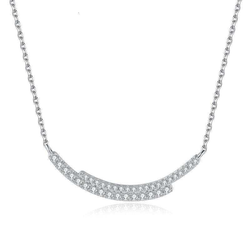 D Color Moissanite s Sterling Sier Pendant Clavicle Chain Full Dia Simple Smile Necklace for Women 880