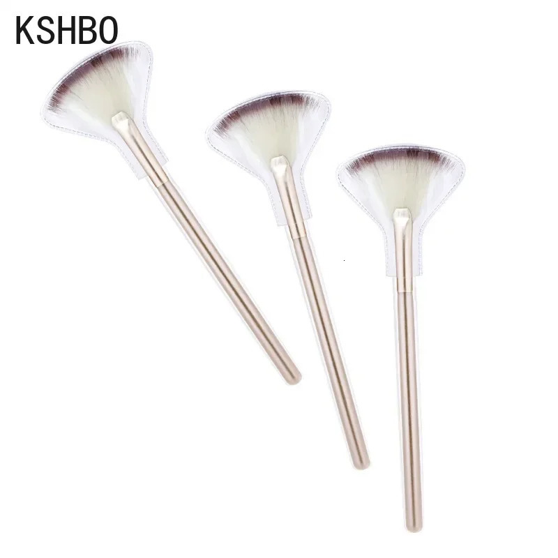 HSHBO 5pcs Fan Brushes Facial Brushes Soft Makeup Brush Cosmetic Applicator Tools Wooden Handle and Soft Fiber for Peel Mask 250716
