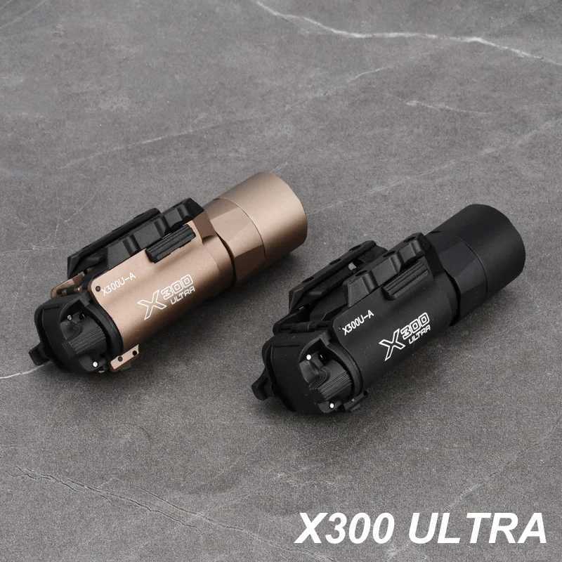 Tactical Surir X300 X300U Ultra X300V XH35 Metal Pistol Gun Strobe D Light Fits 20mm Rail Airsoft Hanging Hunting Flashlight XJ250718