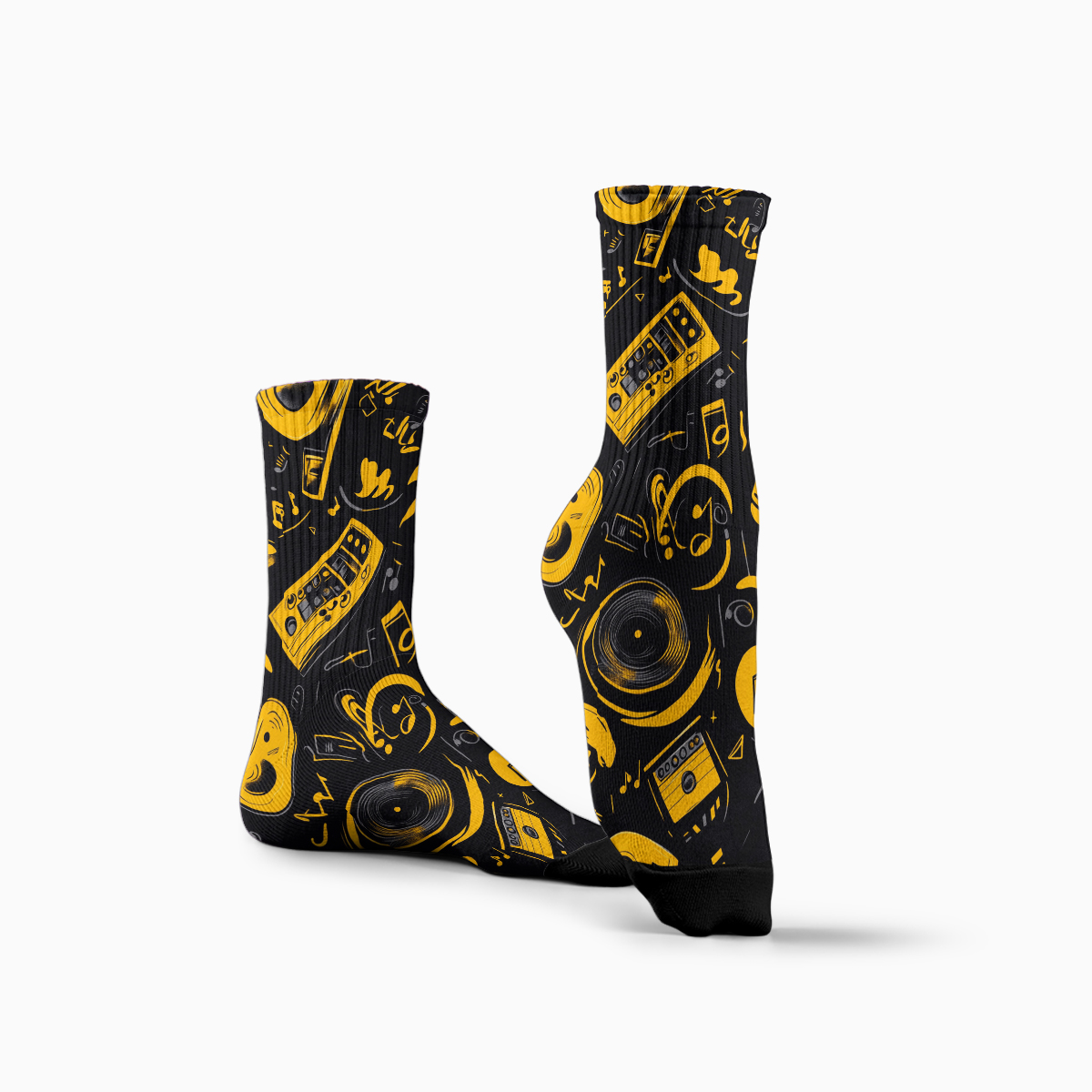 Vintage Music - Themed Pattern Unisex Tube Sock C070