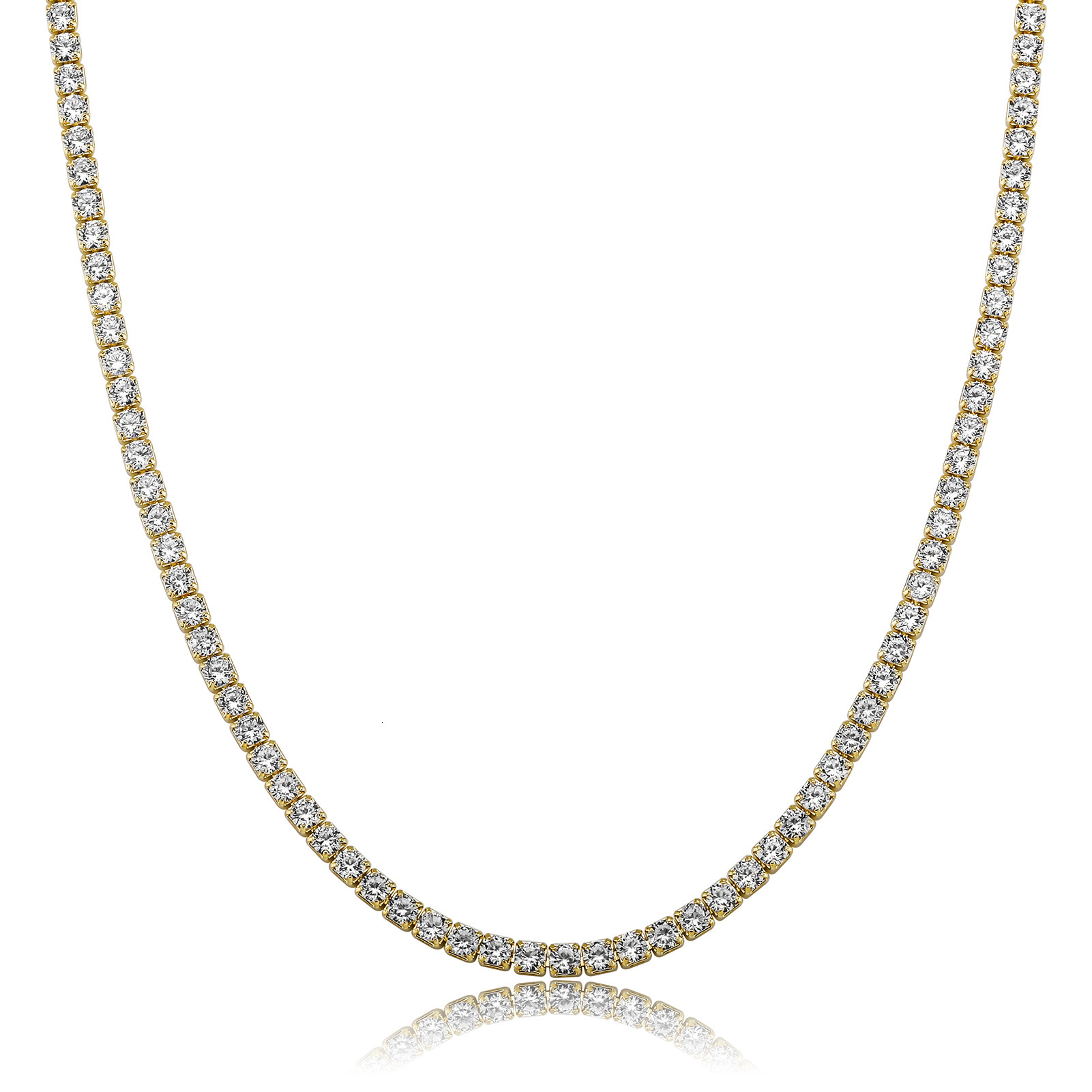 Hip Hop Paved Diamond VVS Moissanite Tennis Chain Bling Bling Streetwear Sparkling Necklace Trendy Designer Jewelry High Quality