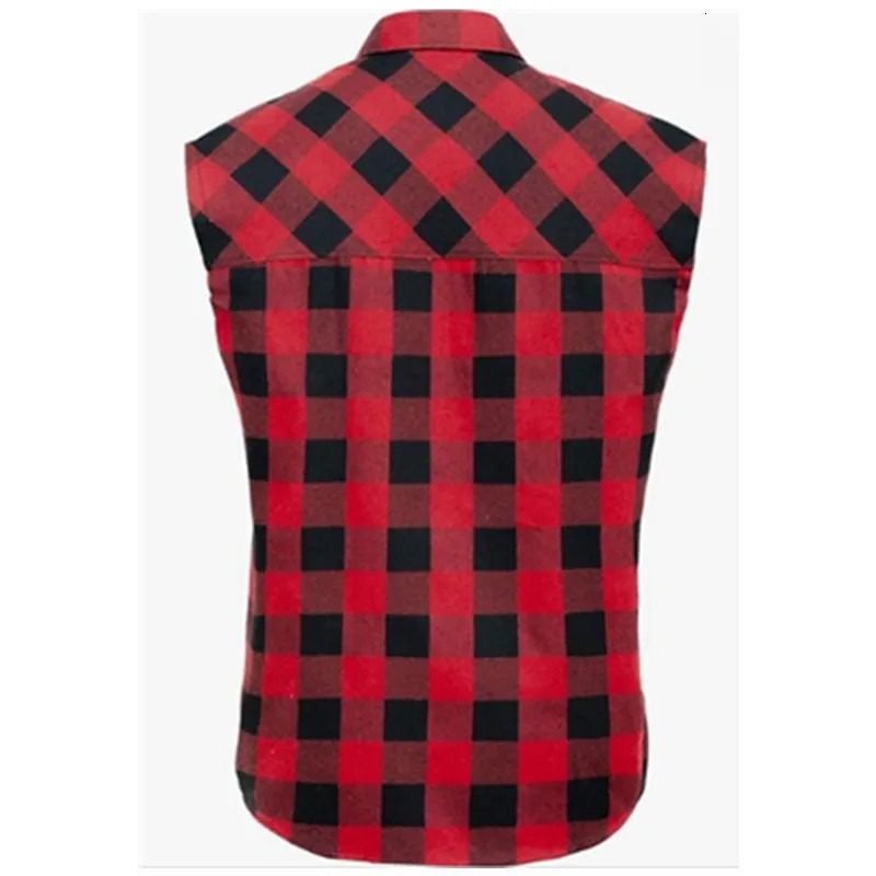 Mens Sleeveless Plaid Front Shirt Beach Cool Tops Baroque Short Sleeve Printed Button Clothing Casual Fashion Blouse 250717