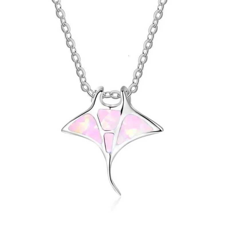 Manta Ray Fish Pendant Necklace Chains Marine Organism Sea Fish Crystal Stone Choker Necklaces Wen Jewelry Accessories W250718