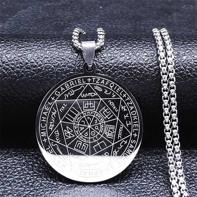 1 Archangels Amulet Stainless Steel Necklaces Men Seal of n Talisman Necklace Protection Jewelry Necklace W250718