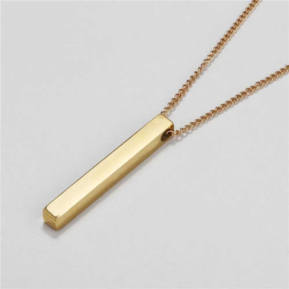 Fashion Geetric Rectangular Necklace for Men Hip-hop Retro Three-dimensional Column 2mm Pendant Ma Dinant Jewelry Gift W250718
