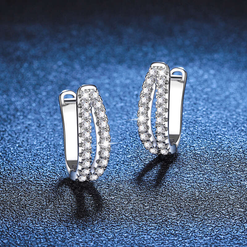 Weizi Full Dia Pure Sier for Women Fashion Cross Moissanite Earrings 112