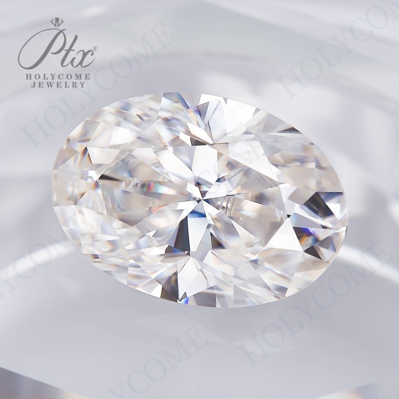 Size 2x4~11x16mm Oval Shape 3EX Cut White D Color Moissanite Synthetic Gems VVS1 Loose Moissanite Diamond for Jewelry Making