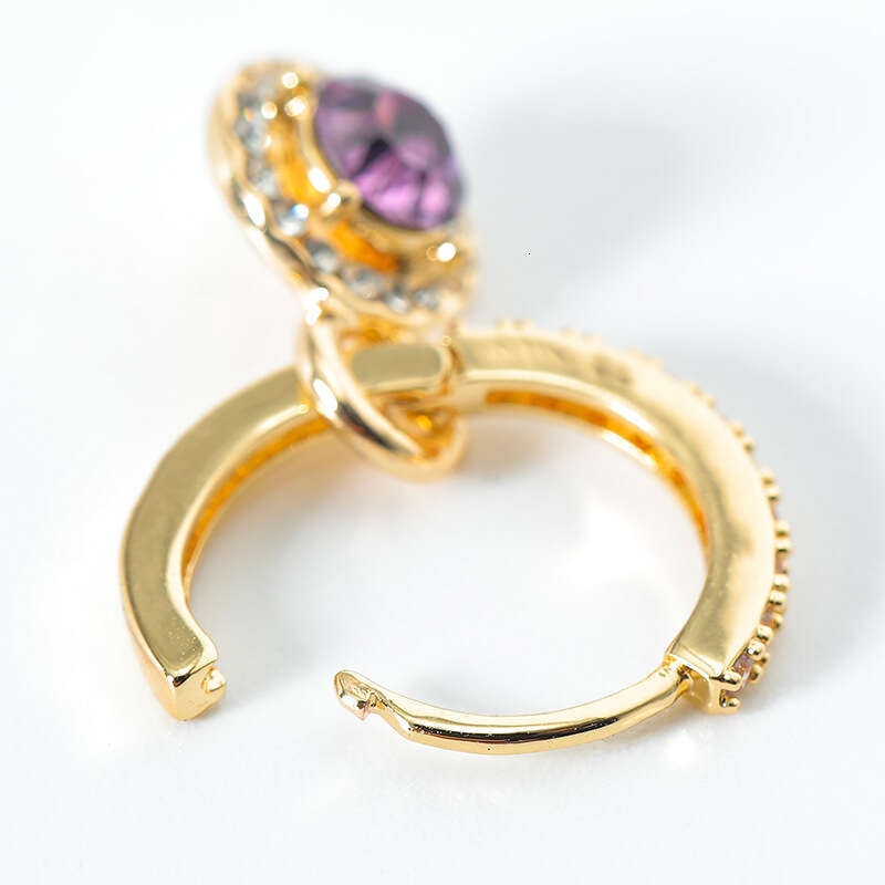 Kenjie Designer Oil Drop Dia-Encrusted Geometric Hoop Earrings Set for Women Summer Style