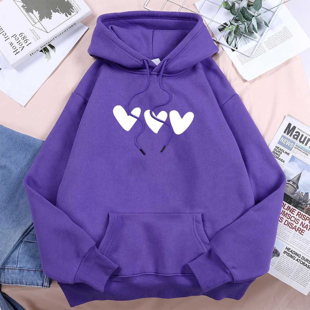 White Heart Hoodies Women Fleece Warm Comfortable Hoodie Casual Basic Daily New Hooded Streets Fashion Female Clothing Z250719