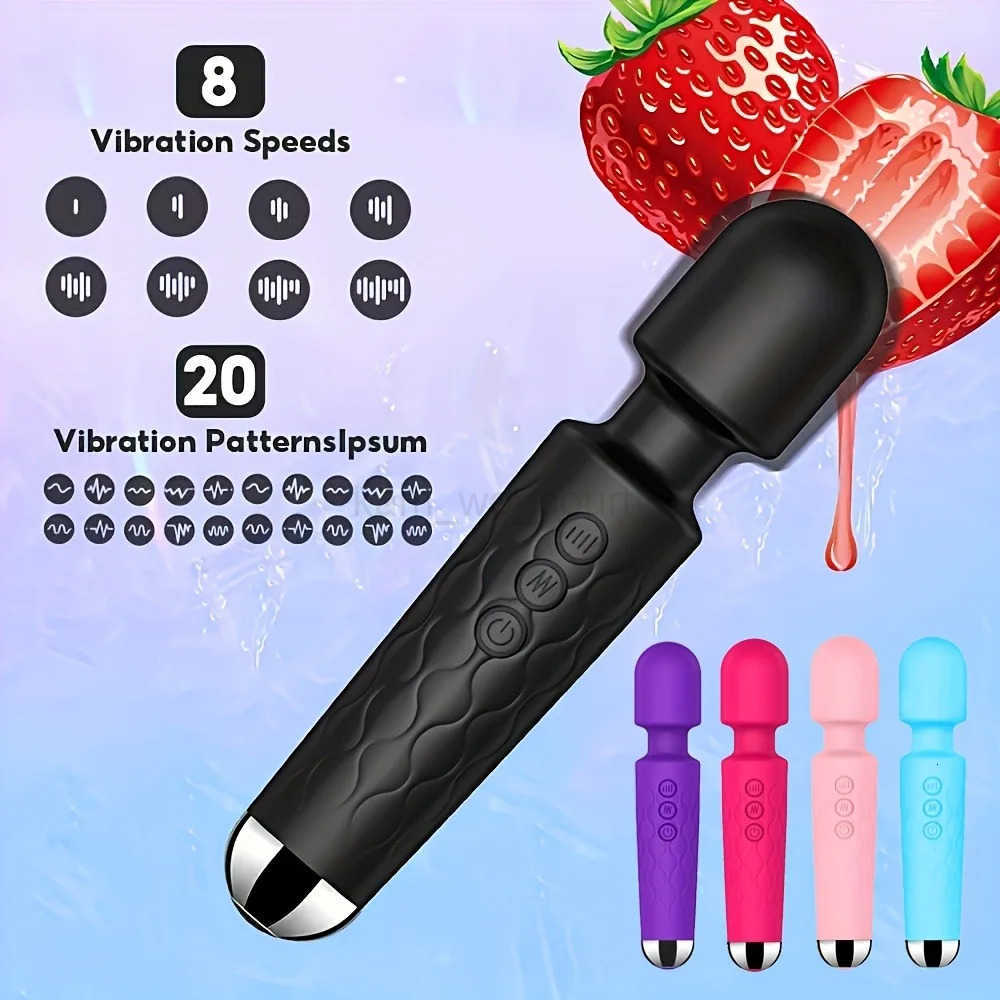 Sexy Vibrators Clitoral Vibrator 20 Modes Vibration Frequency Powerful Personal Massager Wand Vibrator Adult Sex Toys for Women M250719