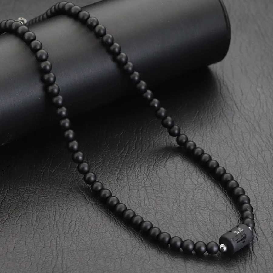 Unique Black Stone 12 Constellations Necklace For Men 19 Inches Stainless Steel Buckle Short Collar Casual Accessories Him W250718