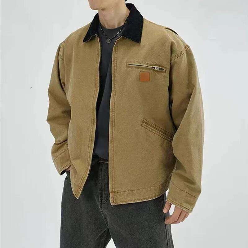 Streetwear Cleanfit Pu Leather Embroidery Bomber Jacket For Men And Women Lapel Casual Loose Windbreaker Coat Oversized