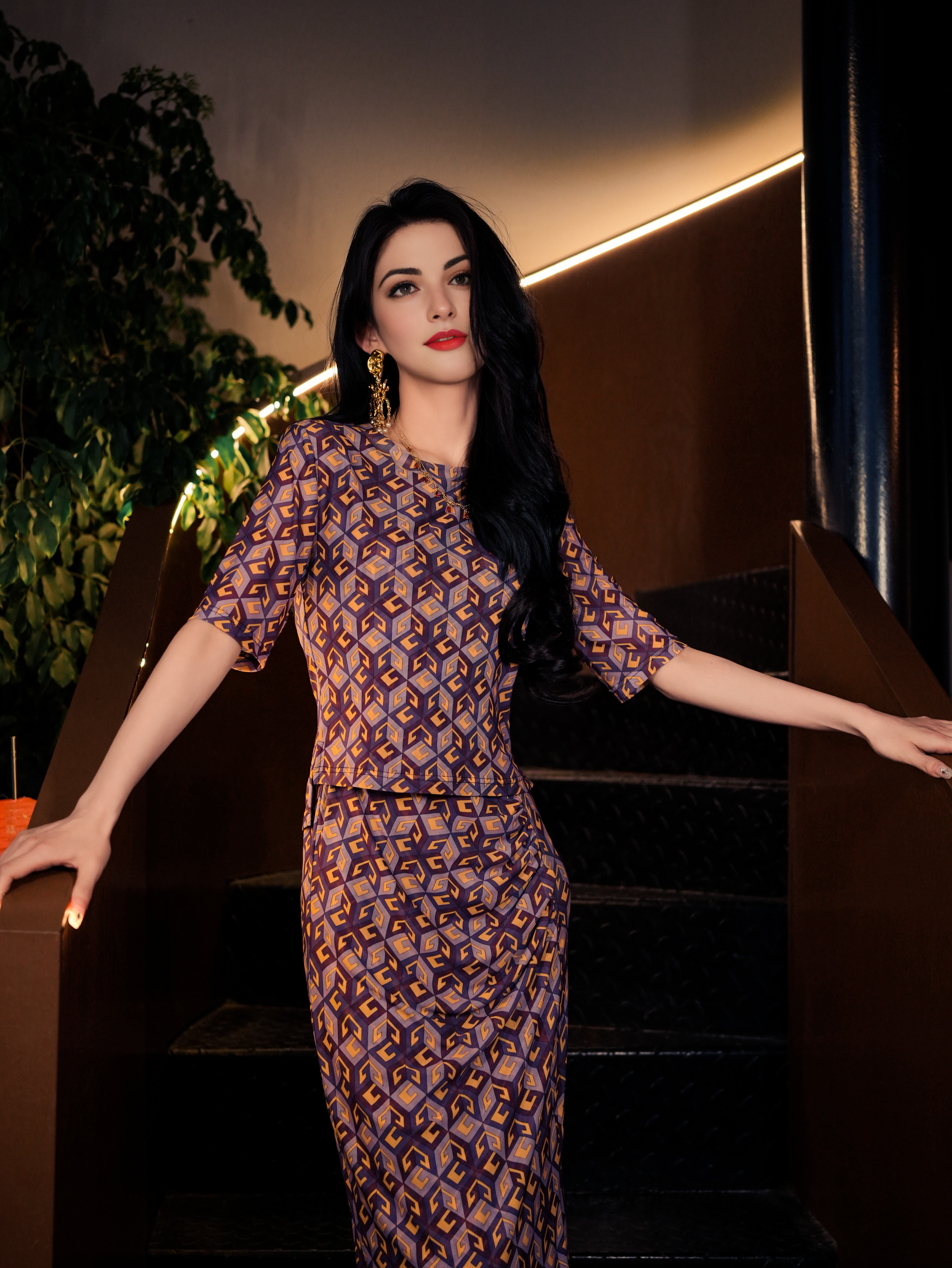 Summer new original designer purple mandala dress with retro and white appearance for woman on daily party birthday festival be gift for mom and frien