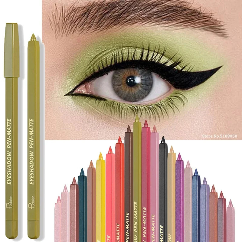 24Color Optional Eye Shadow Slim Tip Soft Eyeliner Gel Pencil High Gloss Shimmer Matte Highlighter Makeup Pen With sharpener 250717