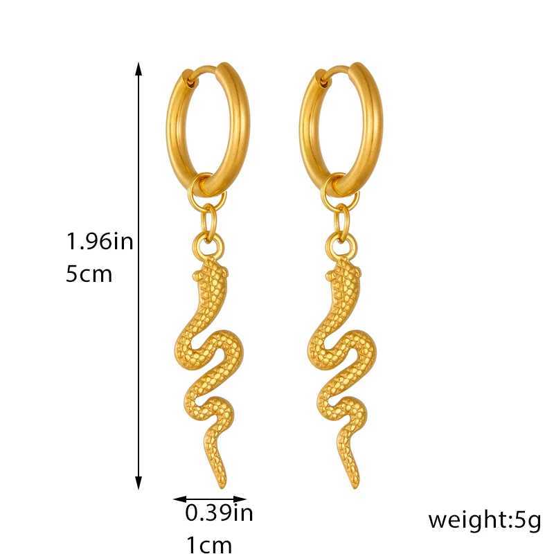 316L Stainless Steel Snake Flower Round Drop Earrings for Women Fashion 2-Color Ear Jewelry Holiday Gifts Earrings XJ250718