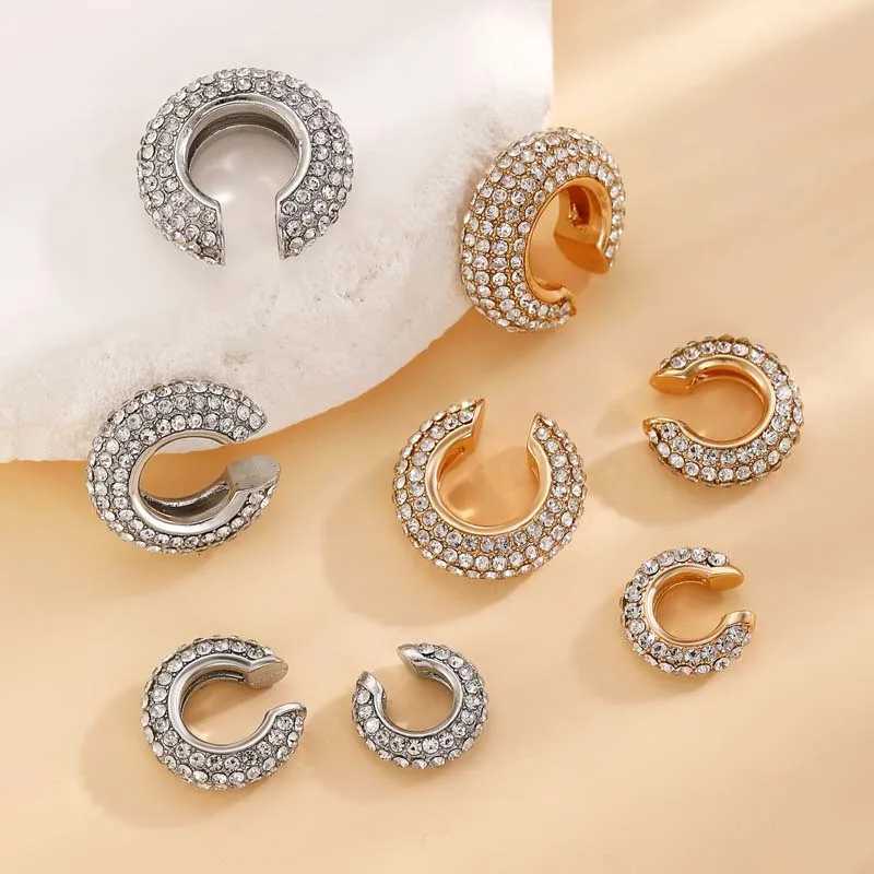 1Pcs Gold Color C Shape Round Cartilage Clip Earrings For Women Luxury Crystal Fake No Pierced Geometric Ear Cuff JewelryXJ250718