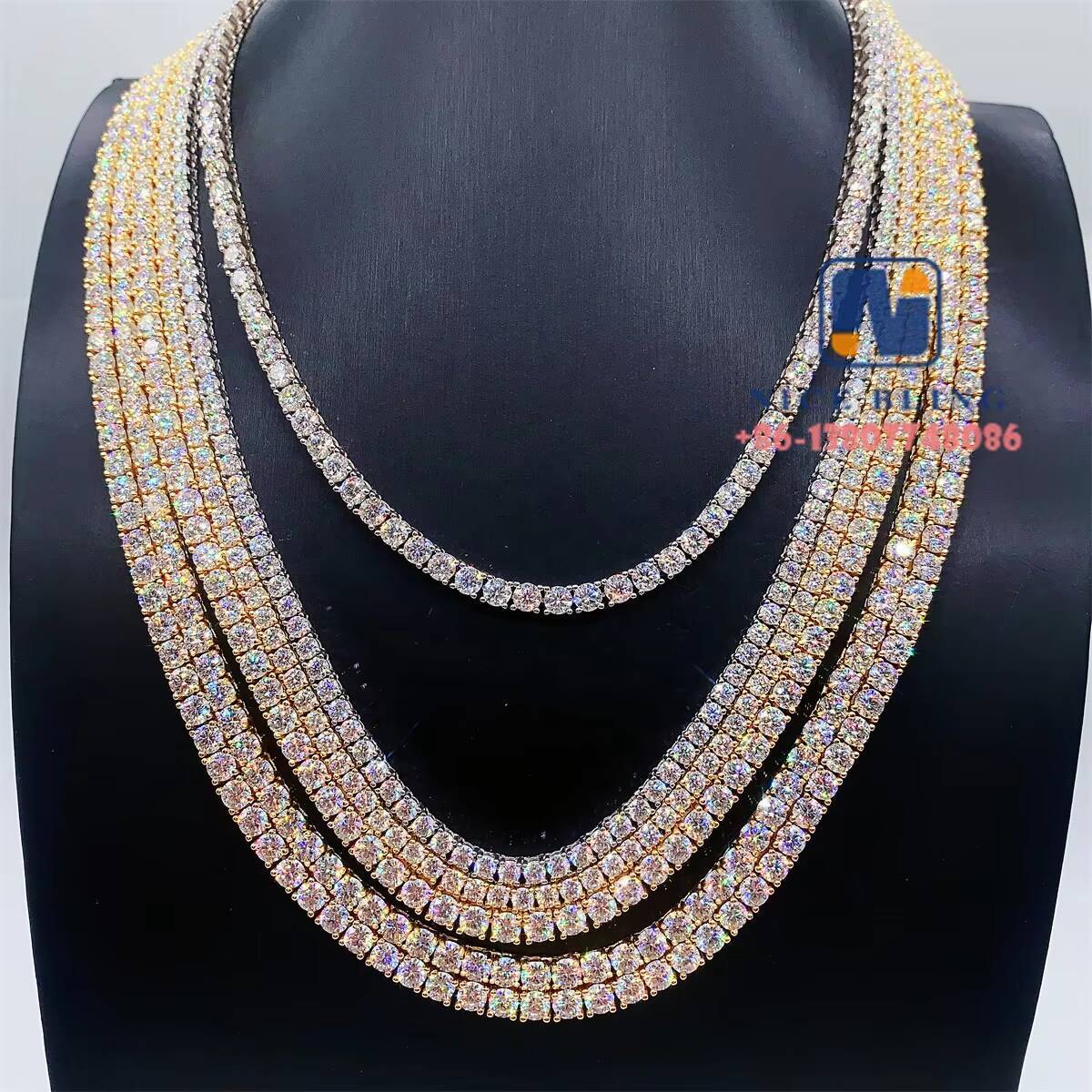Cheap Price Hip Hop Jewelry 3MM 4MM 5MM 6.5MM GRA Certificate S925 Silver Vvs1 D Color Diamond Moissanite Tennis Chain Necklace