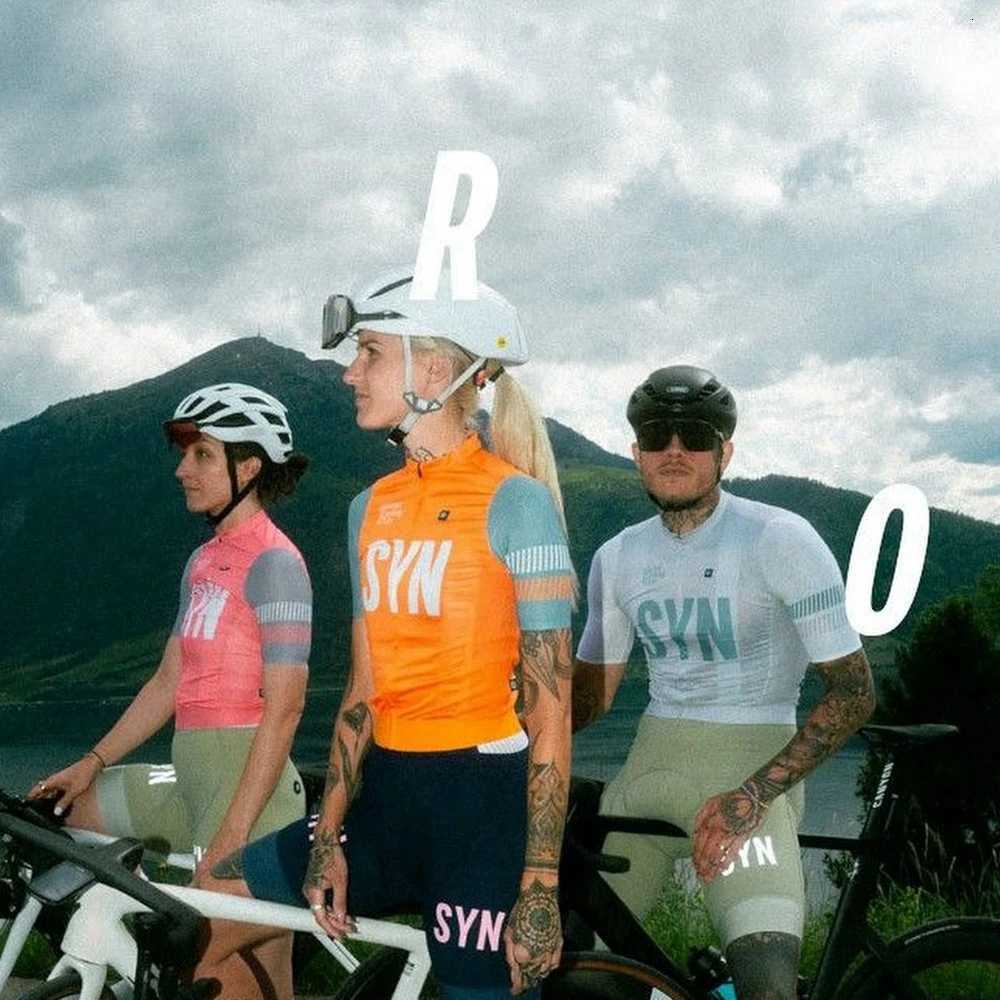 Silver-gray new SYN suit mens short-sleeved cycling jersey and bib shorts road matching Cycling Clothing S250718