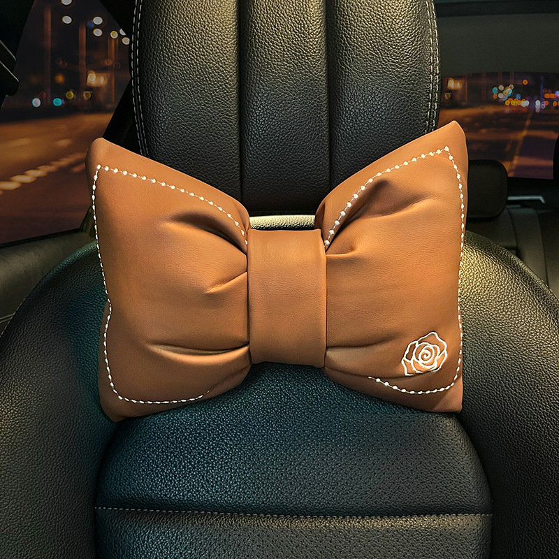 Headrest Neck Pillow Women, In-Car Seat Lumbar Support Set, Summer Rose Car Cushion for Ladies ddmythur