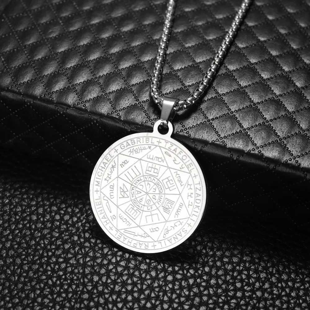 1 Archangels Amulet Stainless Steel Necklaces Men Seal of n Talisman Necklace Protection Jewelry Necklace W250718