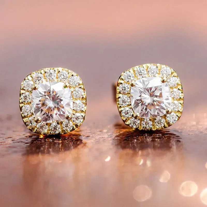 925 Sterling Silver Cubic Zirconia Stud Earrings for Women Exquisite Cushion CZ Small Ear Stud Female Jewelry Gifts XJ250718