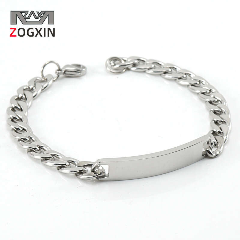 Trendy Stainless Hip-Hop for Men Titanium Steel Fashion Personality NK Chain Curved Piece Men's Bracelet New jewelry