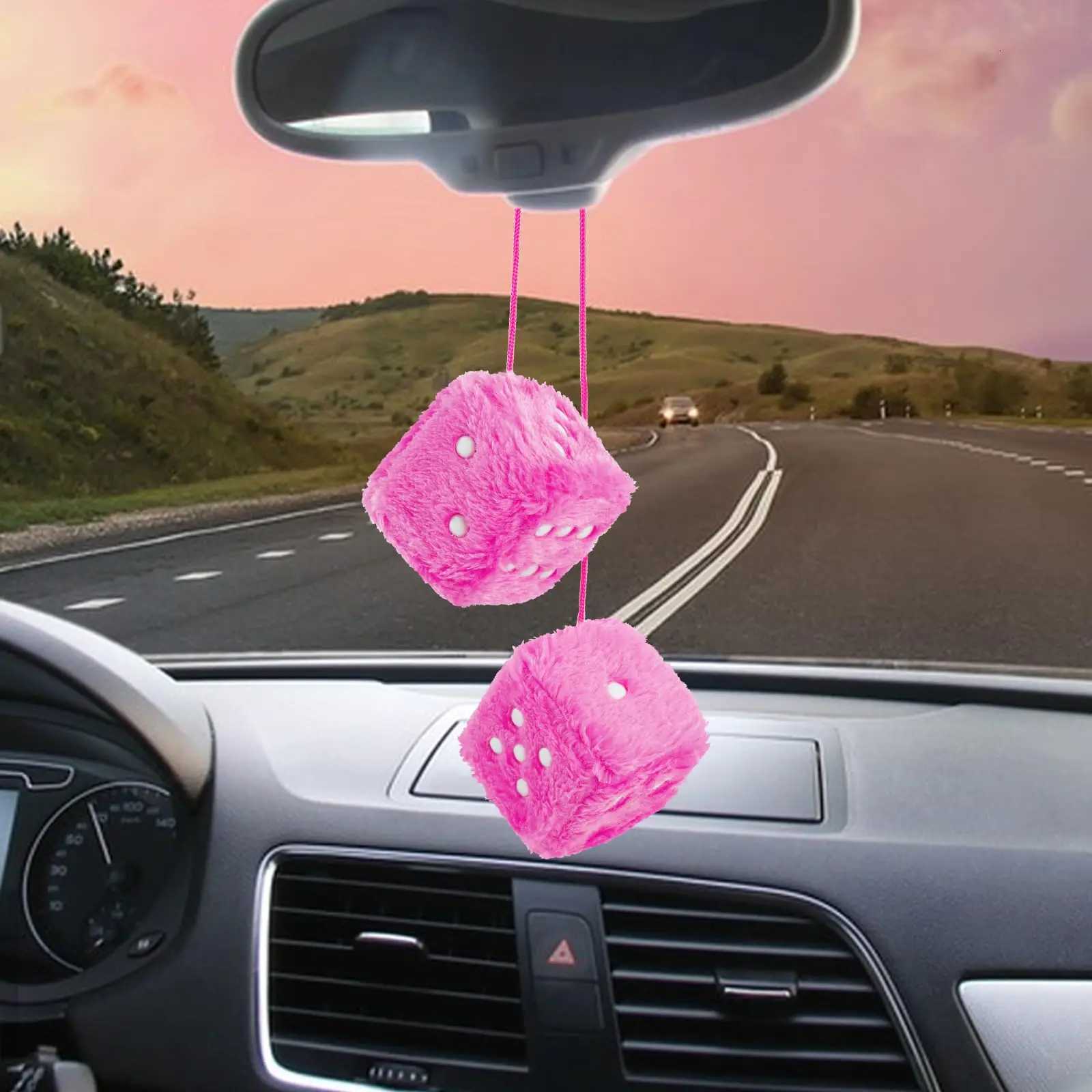 7 Retro Utor28 Square Fuzzy Plush Dice With Dots For Hanging Car Accessories Interior Fluffy W250718